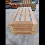 Timber Entry Door - 2340h x 1200w Solid Core w/ 4 x Obscure Glass *Factory 2nd* 10171