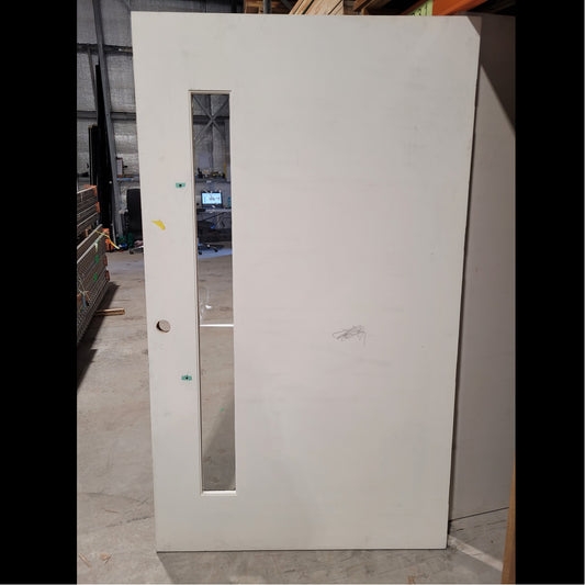 Timber Entry Door - 2040h x 1200w Solid Core w/ 1 x Clear Glass *2nd Hand* 10216