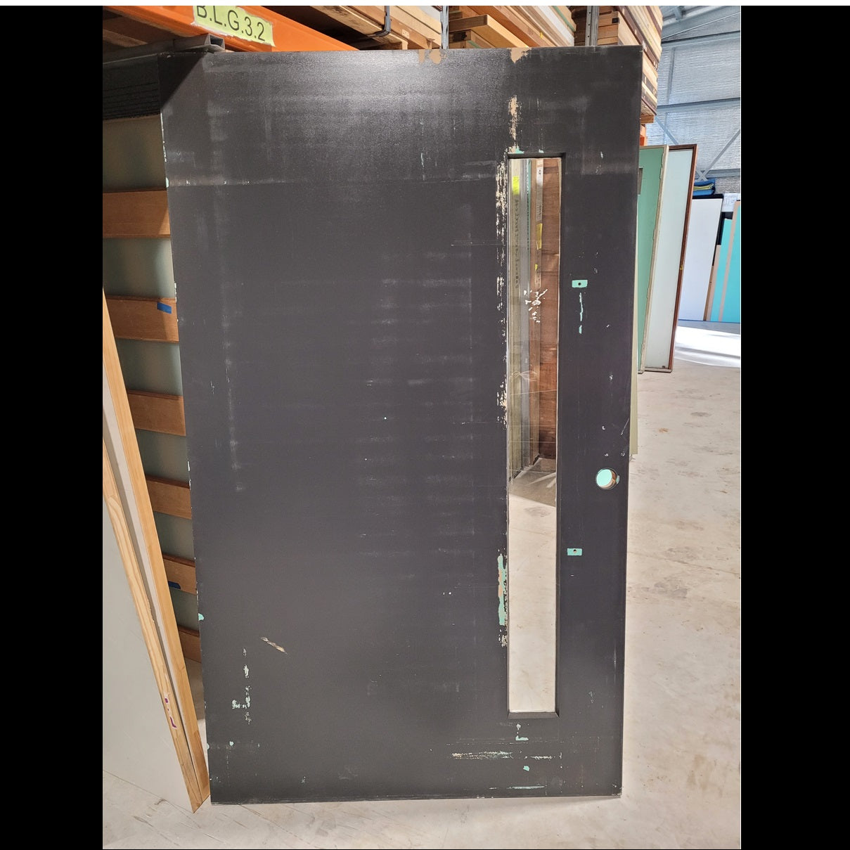 Timber Entry Door - 2040h x 1200w Solid Core w/ 1 x Clear Glass *2nd Hand* 10216