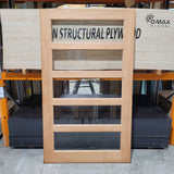 Timber Entry Door - 2040h x 1200w Solid Core w/ 5 x Clear Glass *Factory 2nd* 10466