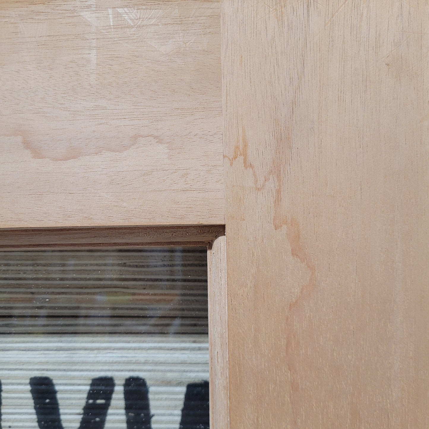 Timber Entry Door - 2040h x 1200w Solid Core w/ 5 x Clear Glass *Factory 2nd* 10466
