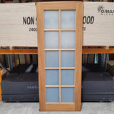 Timber Entry Door - 2040h x 820w Solid Core w/ 10 x Obscure Glass *Factory 2nd* 10467