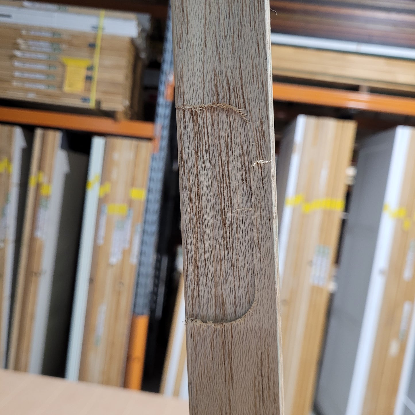 Timber Entry Door - 2040h x 920w Solid Core w/ 5 x Obscure Glass *Factory 2nd* 10545