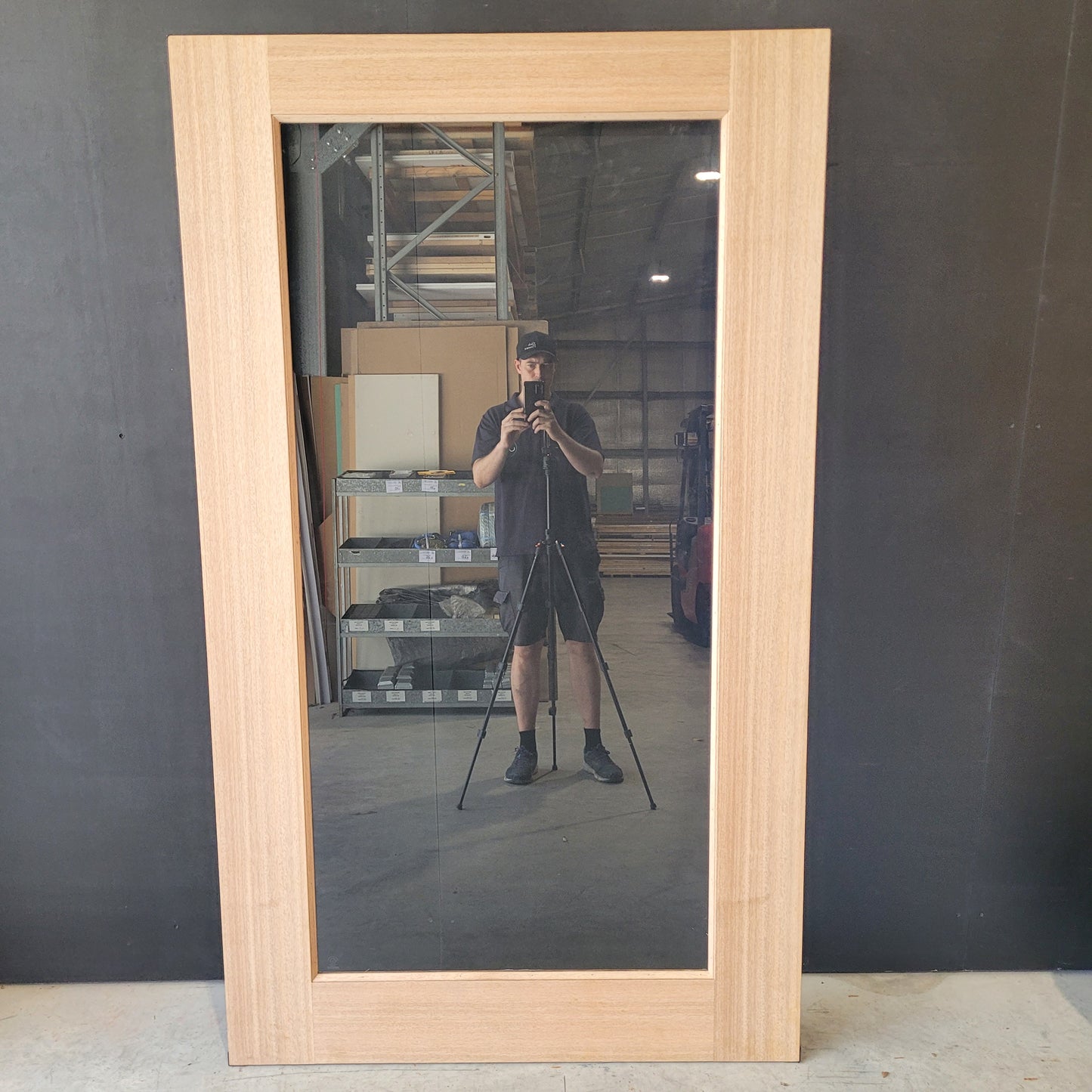 Timber Entry Door - 2040h x 1200w Solid Core w/ 1 x Clear Glass *Factory 2nd* 10560