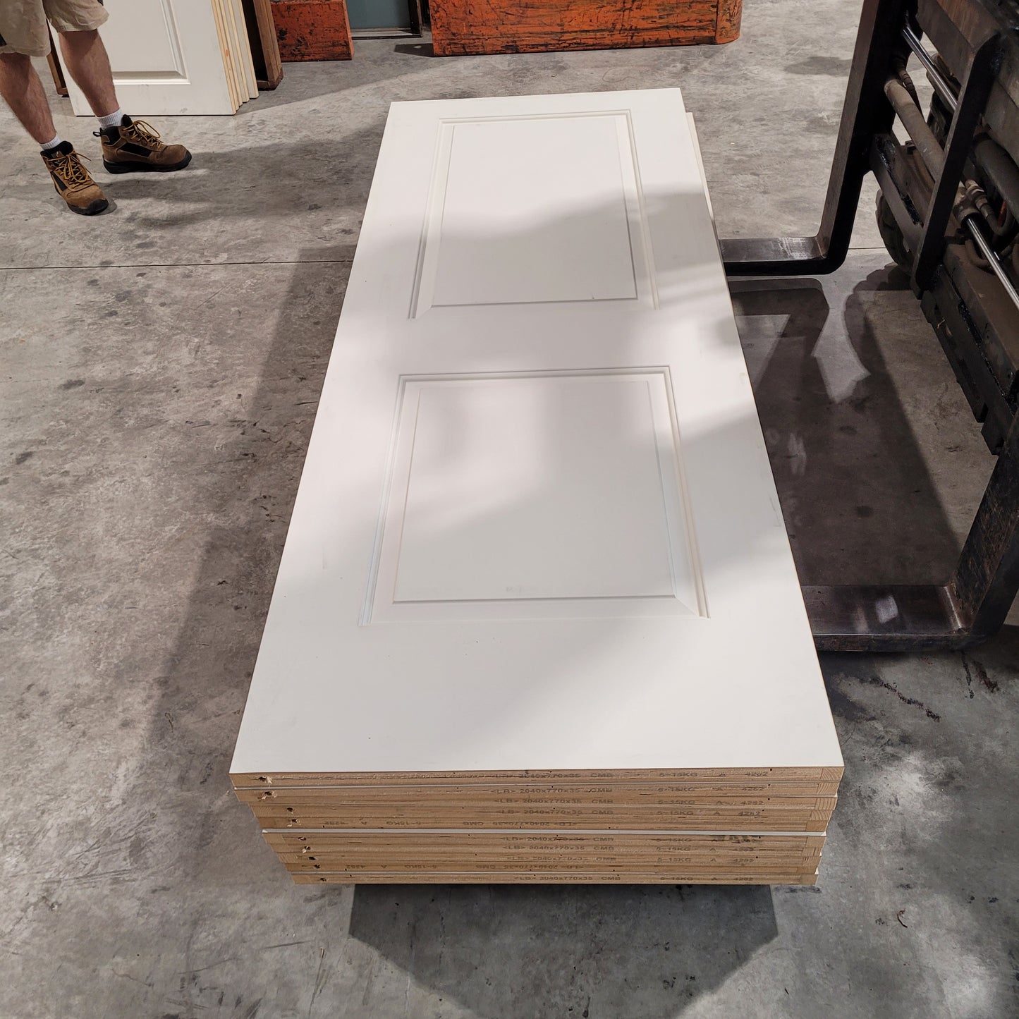 Timber Door - 2040h x 770w Hollow Internal Timber Door w/ Pattern Both Sides *Factory 2nd* 10578