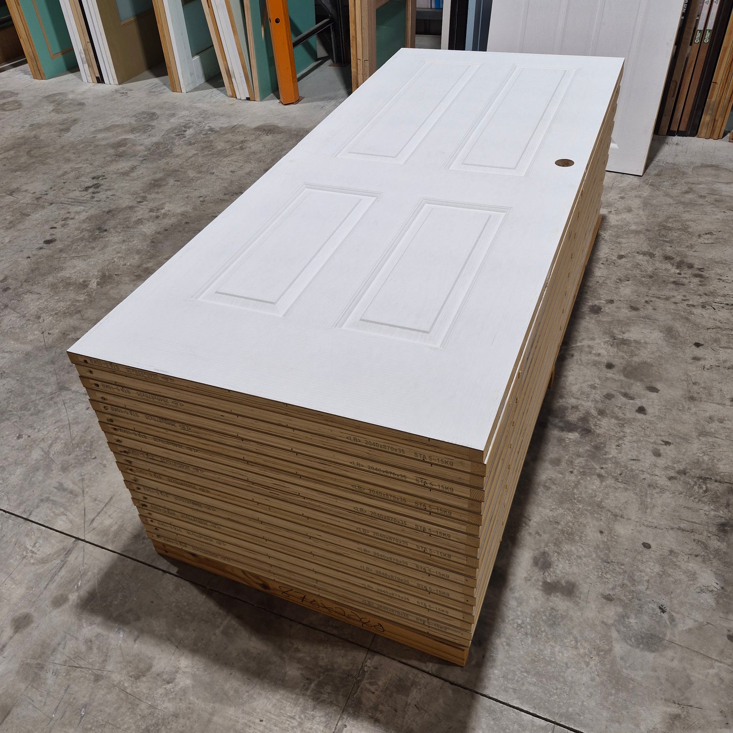 Timber Door - 2040h x 870w Hollow Core Internal Door w/ Pattern (STA) *Factory 2nd* 10647