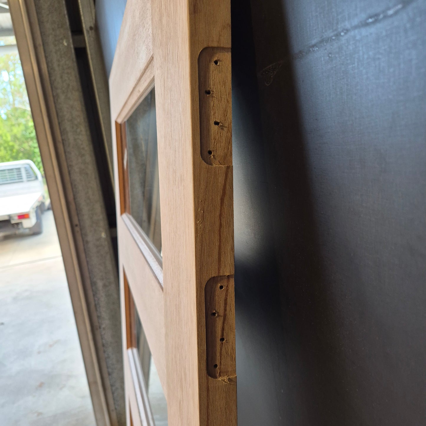 Timber Entry Door - 2040h x 1200w Solid Core w/ 4 x Clear Glass (XS24) *Factory 2nd* 10669