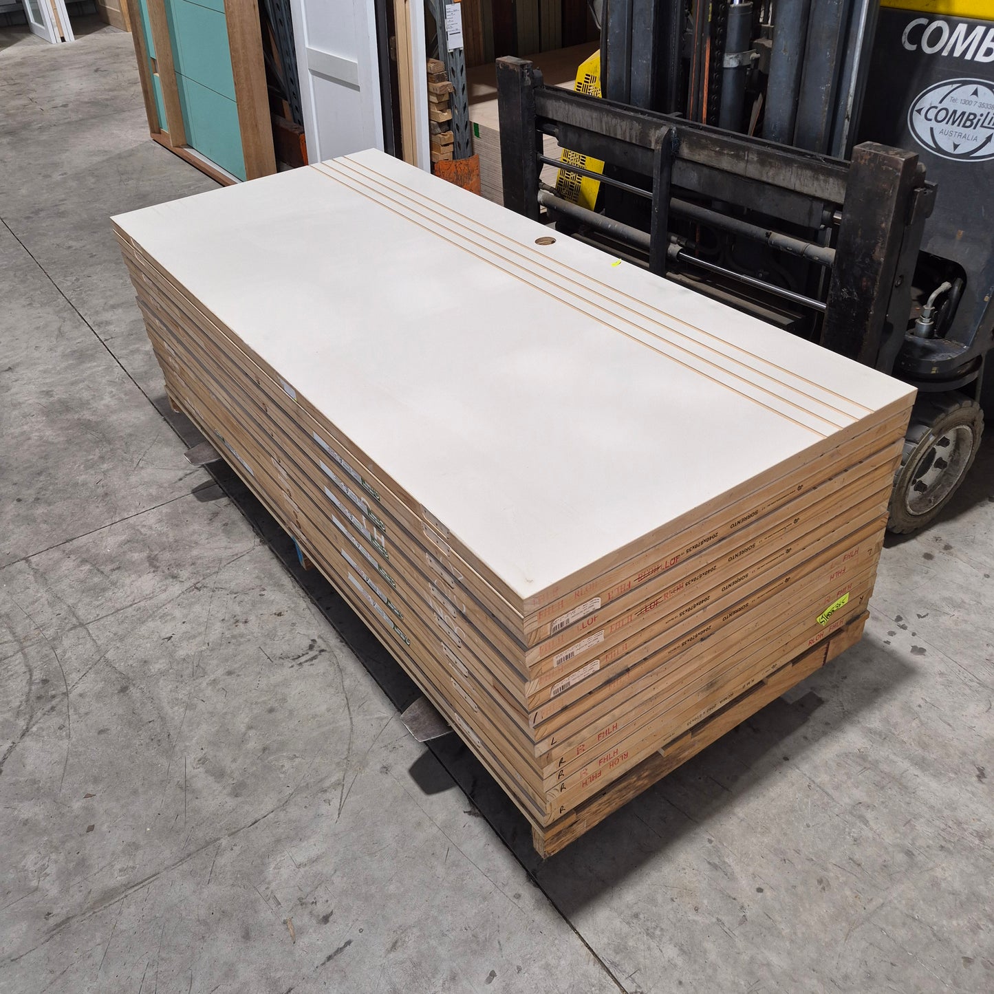 Internal Timber Door - 2040h x 870w Hollow Core Internal Door w/ Pattern (HAG9) *Factory 2nd* 10712