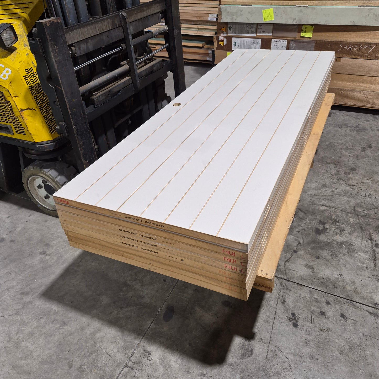 Internal Timber Door - 2340h x 820w Hollow Core Internal Door w/ Pattern (HAG11) *Factory 2nd* 10718
