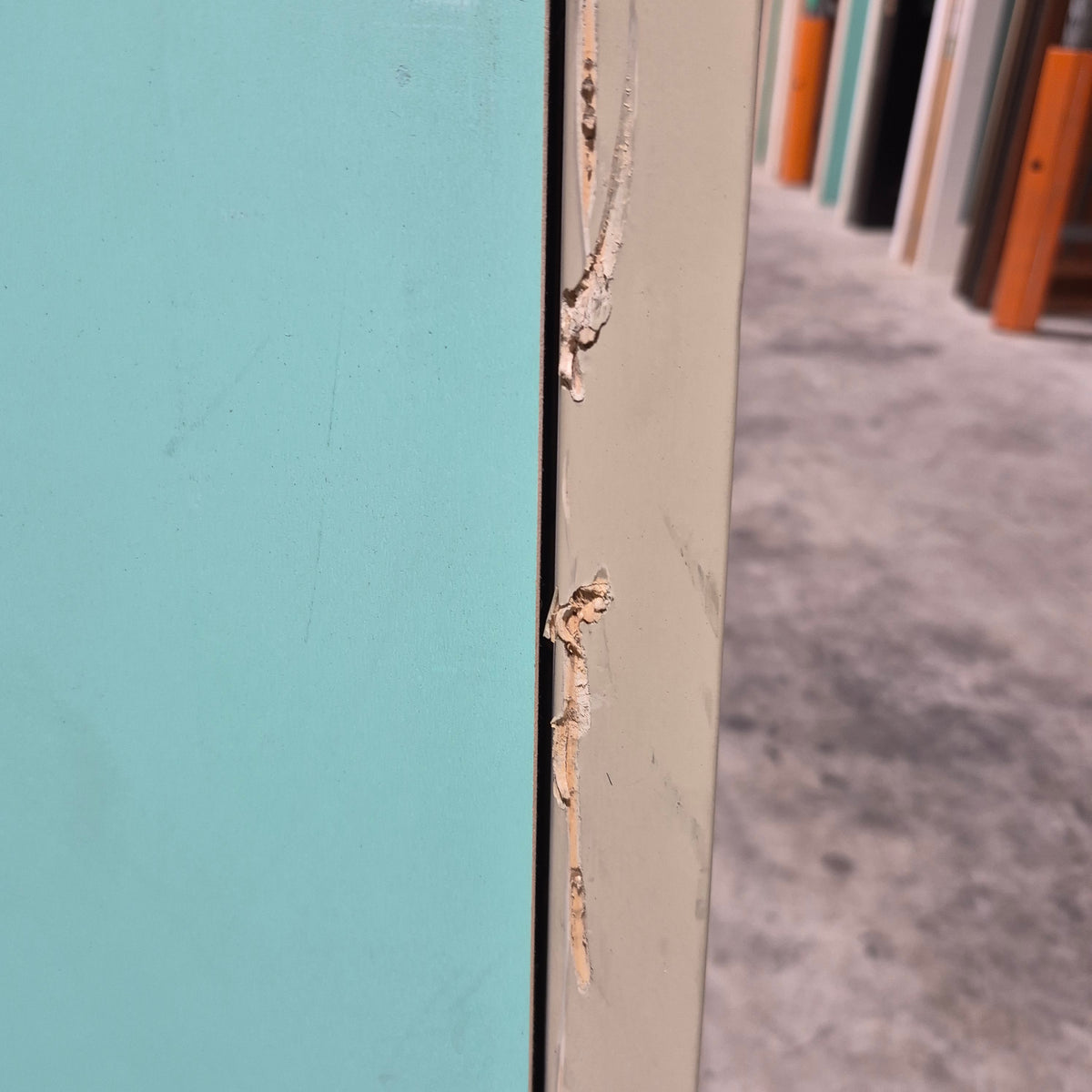 Timber Entry Door - Pre-Hung in a 2102h x 1087w Frame w/ 4 x Obscure Glass (PMAD 104) *Factory 2nd* 10819
