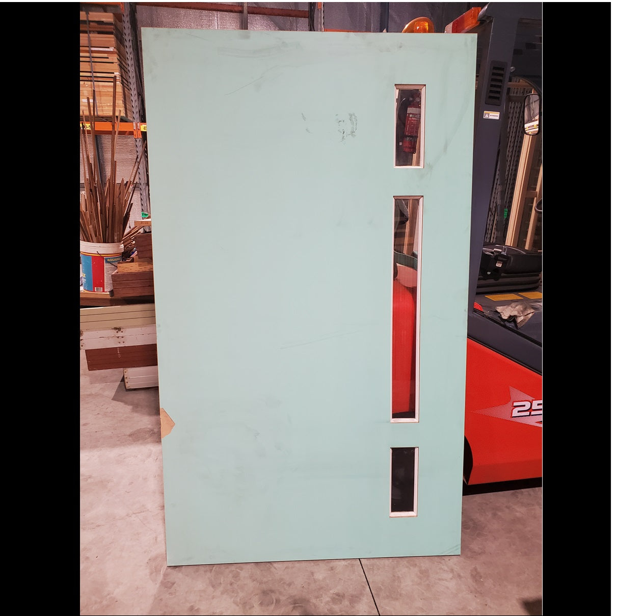 Timber Entry Door - 2040h x 1200w Solid Core w/ 3 x Clear Glass (XN2) *Factory 2nd* 20023