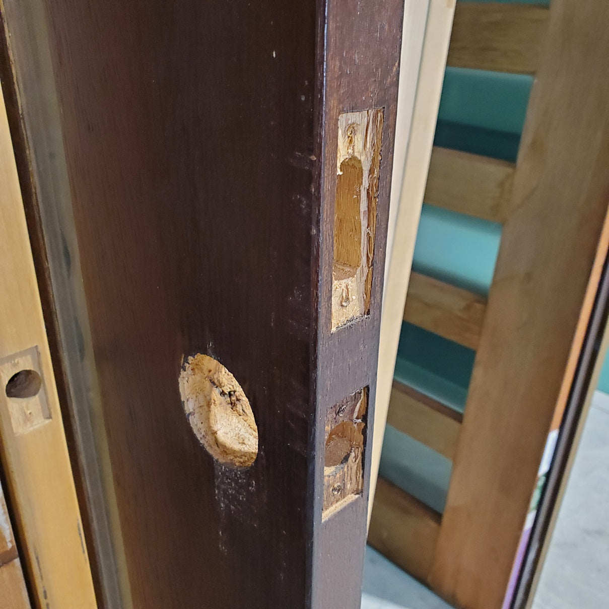 Timber Entry Door - 2340h x 1200w Solid Core w/ 5 x Clear Glass *2nd Hand* 20067