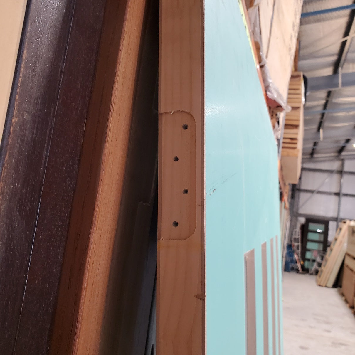 Timber Entry Door - 2340h x 1200w Solid Core w/ 4 x Obscure Glass *Factory 2nd* 20070