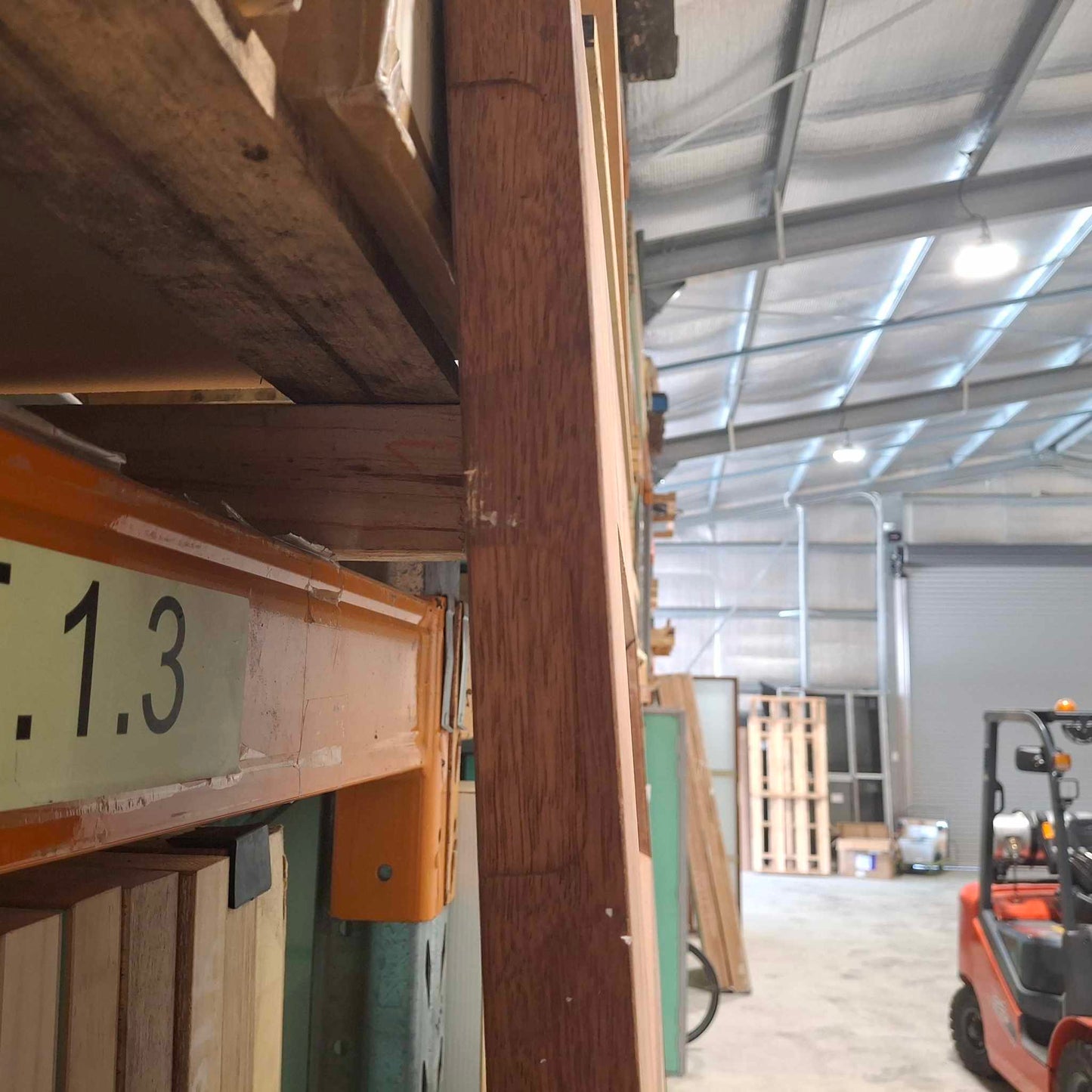 Timber Entry Door - 2340h x 1200w Solid Core Merbau w/ 5 x Obscure Glass (Sunburst) *Factory 2nd* 20113