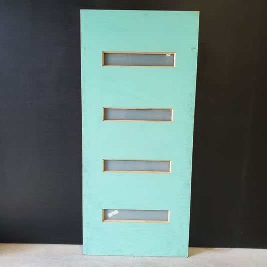 External Timber Door - 2040h x 920w Solid Core w/ 4 X Obscure (Frosted) Glass (XN5) *Factory Second* 30446