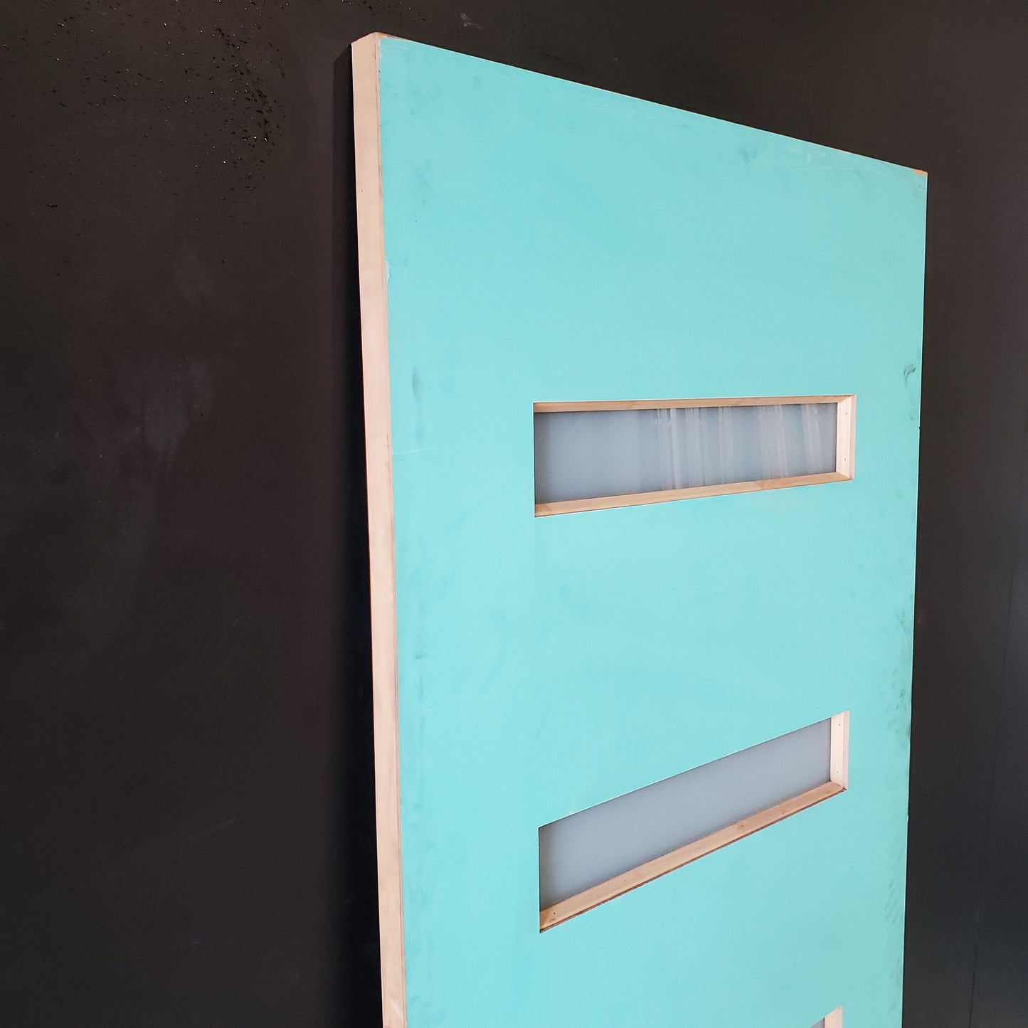 External Timber Door - 2040h x 920w Solid Core w/ 4 X Obscure (Frosted) Glass (XN5) *Factory Second* 30446