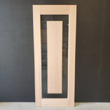 Timber Entry Door - 2040h x 820w Solid Core w/ Floating Timber Panel clear Glass *New* 40031