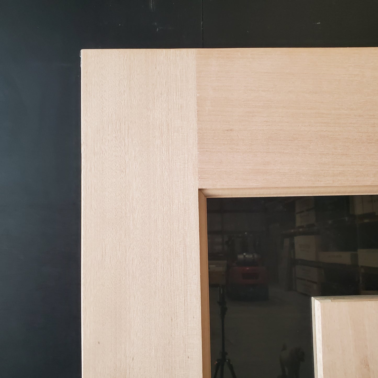 Timber Entry Door - 2040h x 820w Solid Core w/ Floating Timber Panel clear Glass *New* 40031