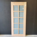 Timber Entry Door - 2040h x 870w Solid Core w/ 10 x Obscure (frosted) Glass Panels *New* 40039