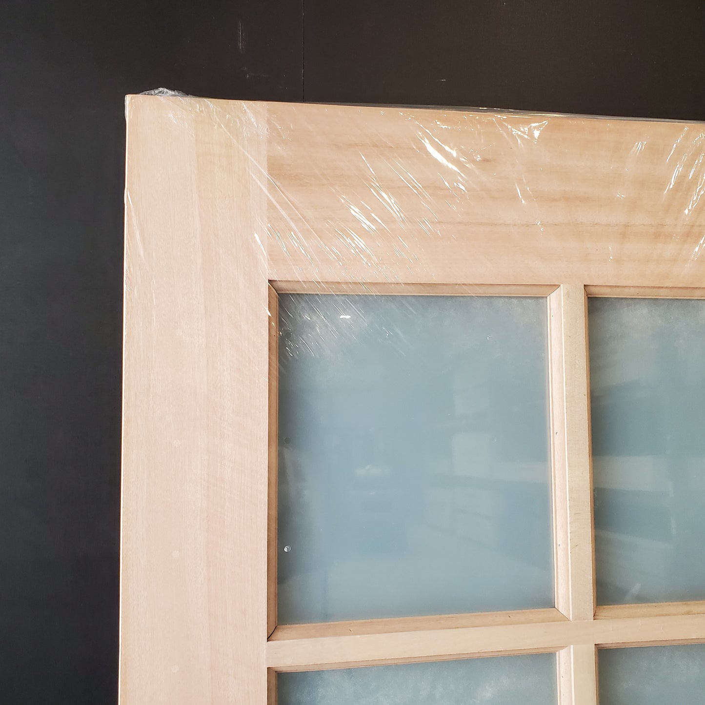 Timber Entry Door - 2040h x 870w Solid Core w/ 10 x Obscure (frosted) Glass Panels *New* 40039