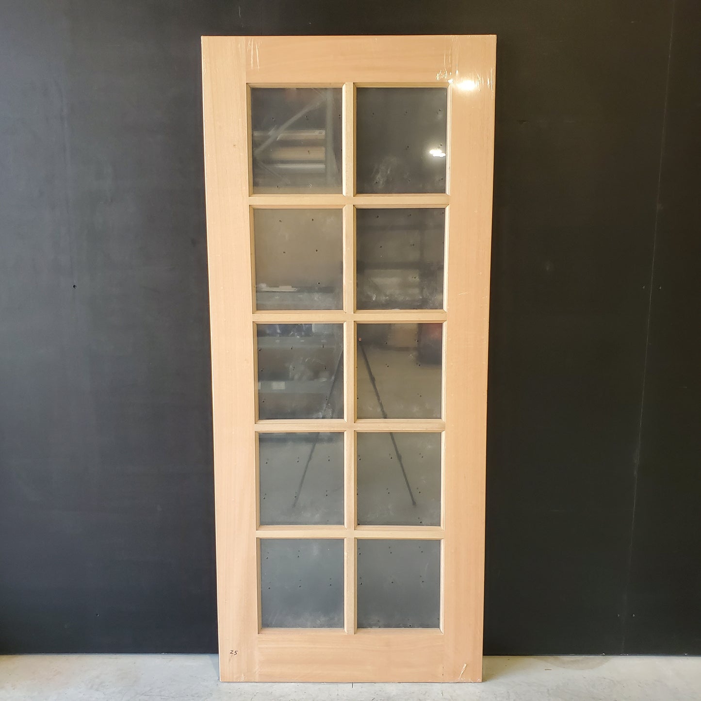 Timber Entry Door - 2040h x 870w Solid Core w/ 10 x Clear Glass Panels *New* 40038