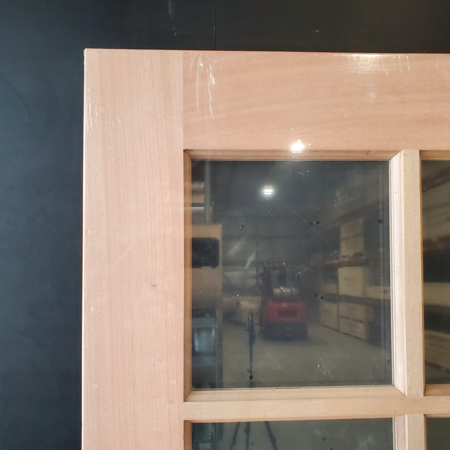 Timber Entry Door - 2040h x 870w Solid Core w/ 10 x Clear Glass Panels *New* 40038