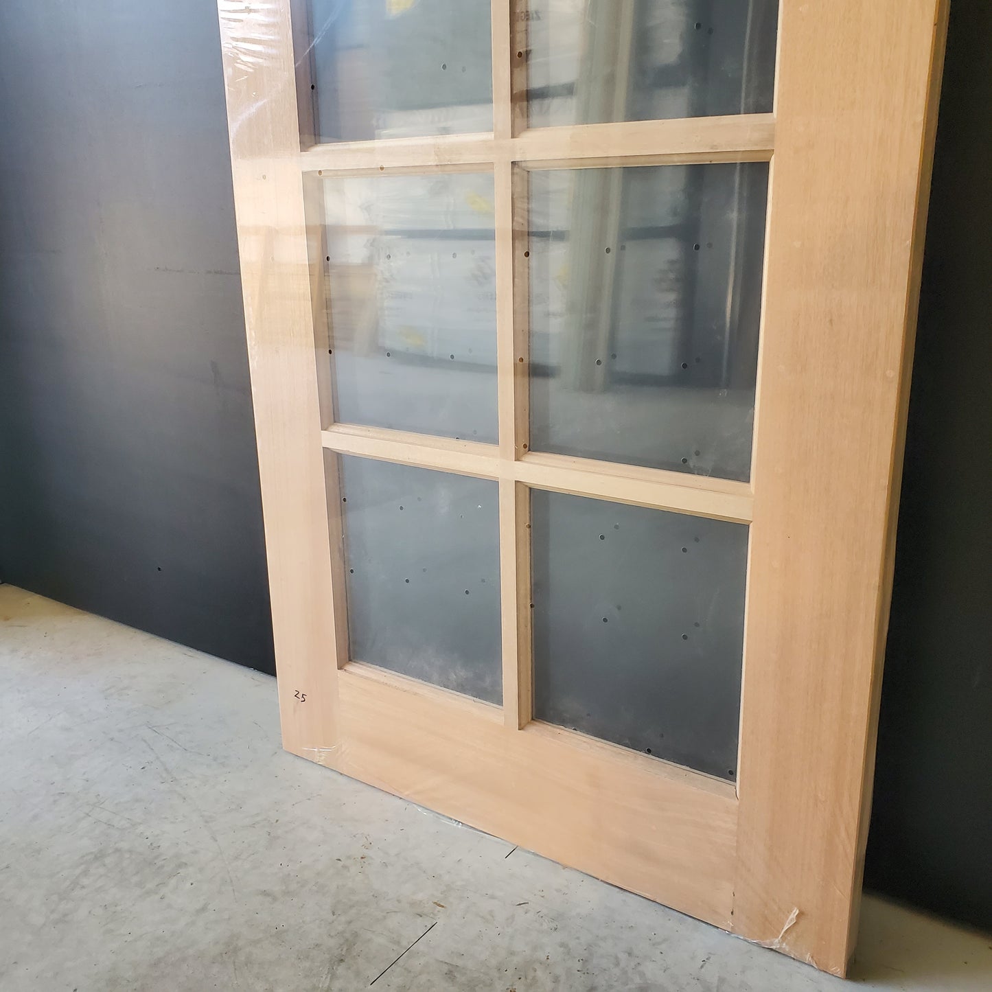 Timber Entry Door - 2040h x 870w Solid Core w/ 10 x Clear Glass Panels *New* 40038