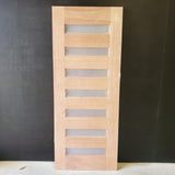 Timber Entry Door - 2040h x 820w Solid Core w/ 7 x Horizontal Obscure (Frosted) Glass *New* 40050