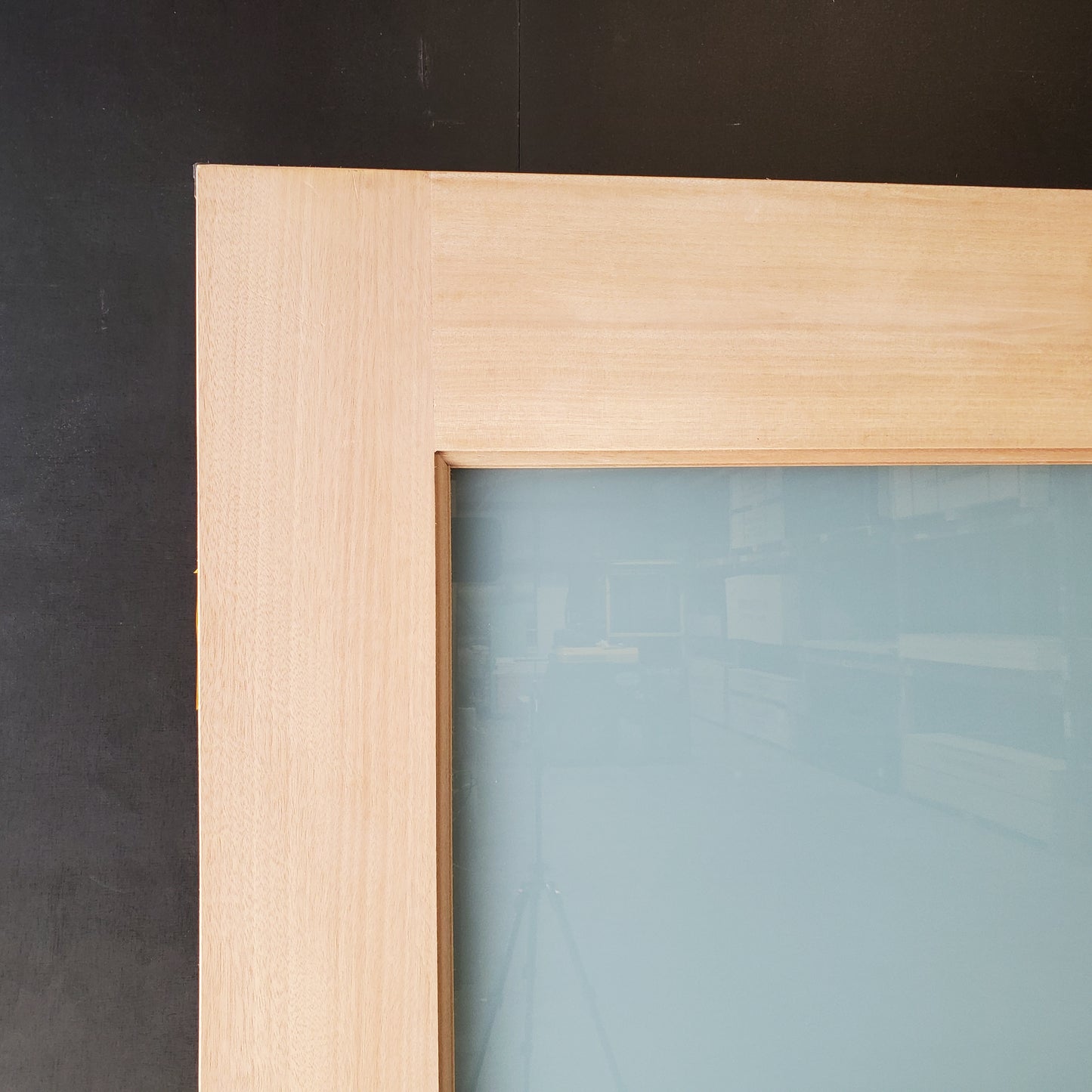 Timber Entry Door - 2040h x 920w Solid Core w/ 1 x Obscure (Frosted) Glass Panel *New* 40041