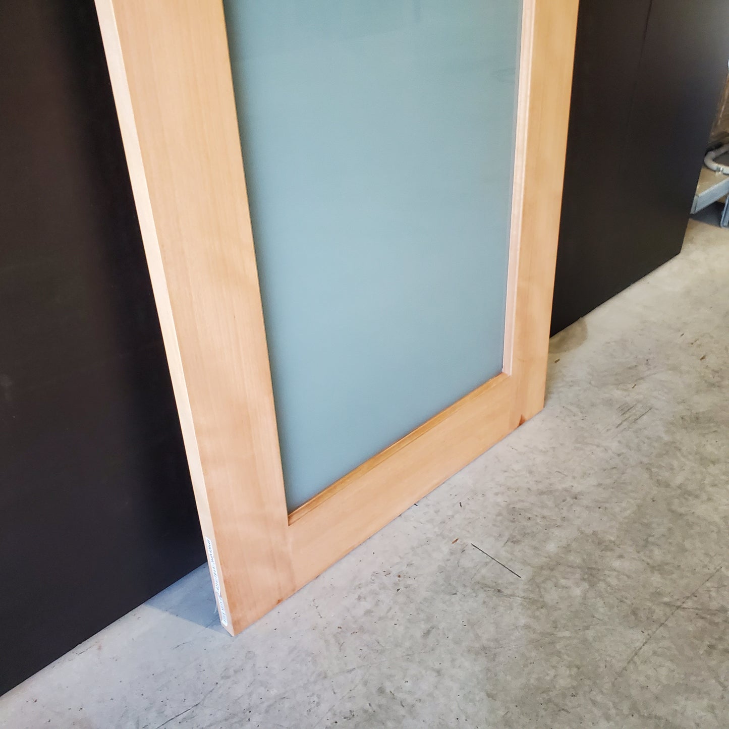 Timber Entry Door - 2040h x 920w Solid Core w/ 1 x Obscure (Frosted) Glass Panel *New* 40041