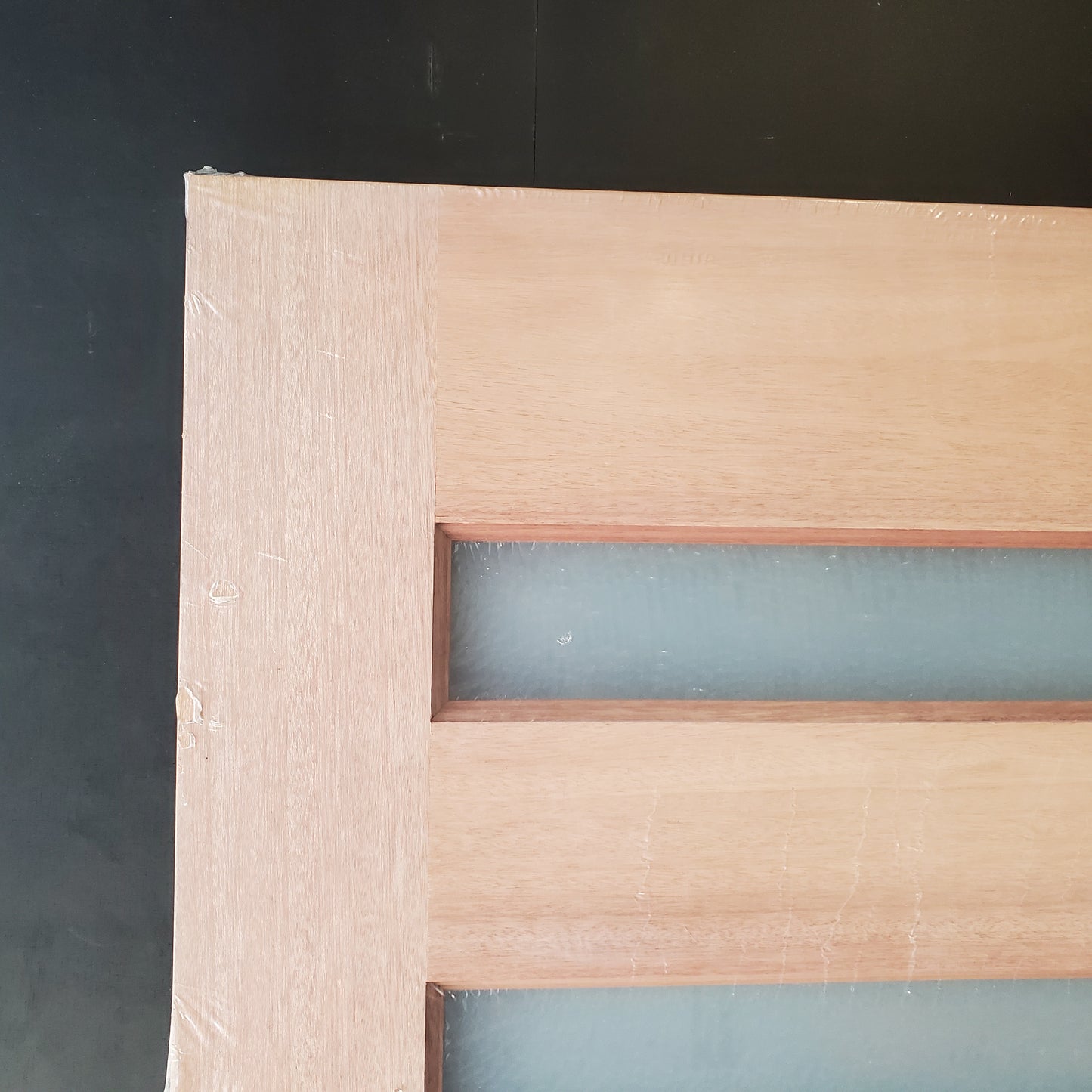 Timber Entry Door - 2040h x 920w Solid Core w/ 7 x Horizontal Obscure (Frosted) Glass *New* 40042