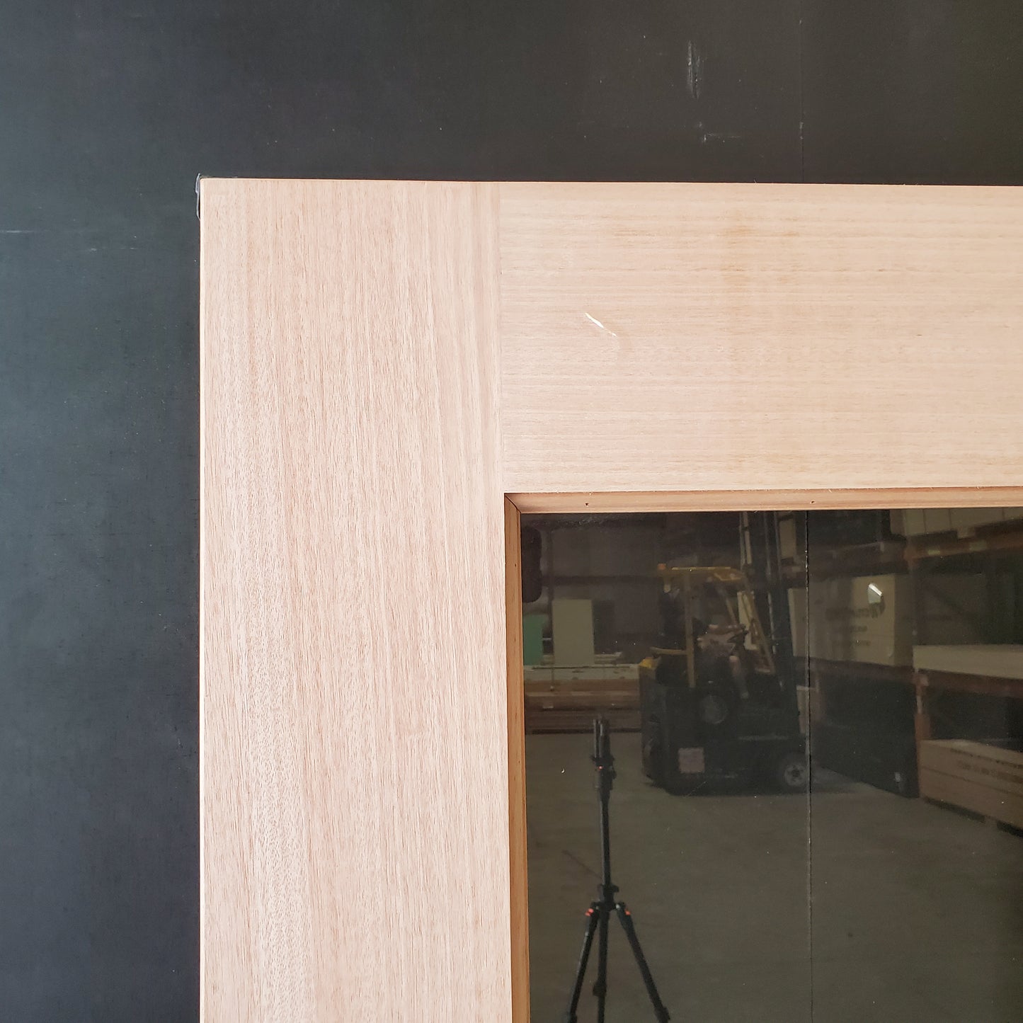 Timber Entry Door - 2040h x 1200w Solid Core w/ Floating Timber Panel Clear Glass *New* 40048