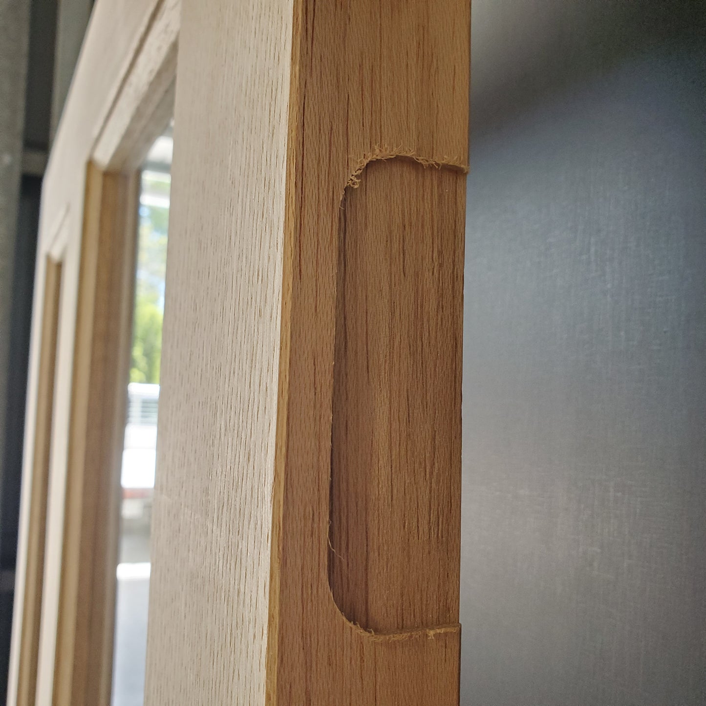 Timber Entry Door - 2040h x 820w Solid Core w/ 2 x Clear Glass (AWO7G) *Factory 2nd* 30481