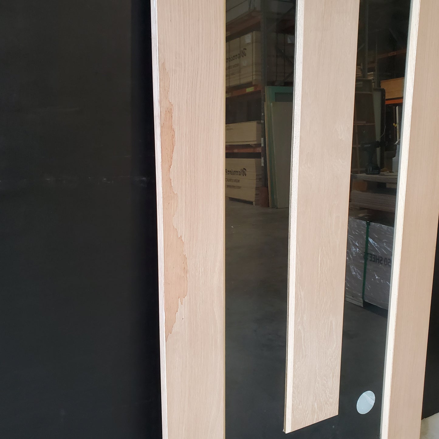 External Timber Door - 2340h x 1020w Solid Core w/ 1 X Clear Glass (ALUMWS1) *Factory 2nd* 30494