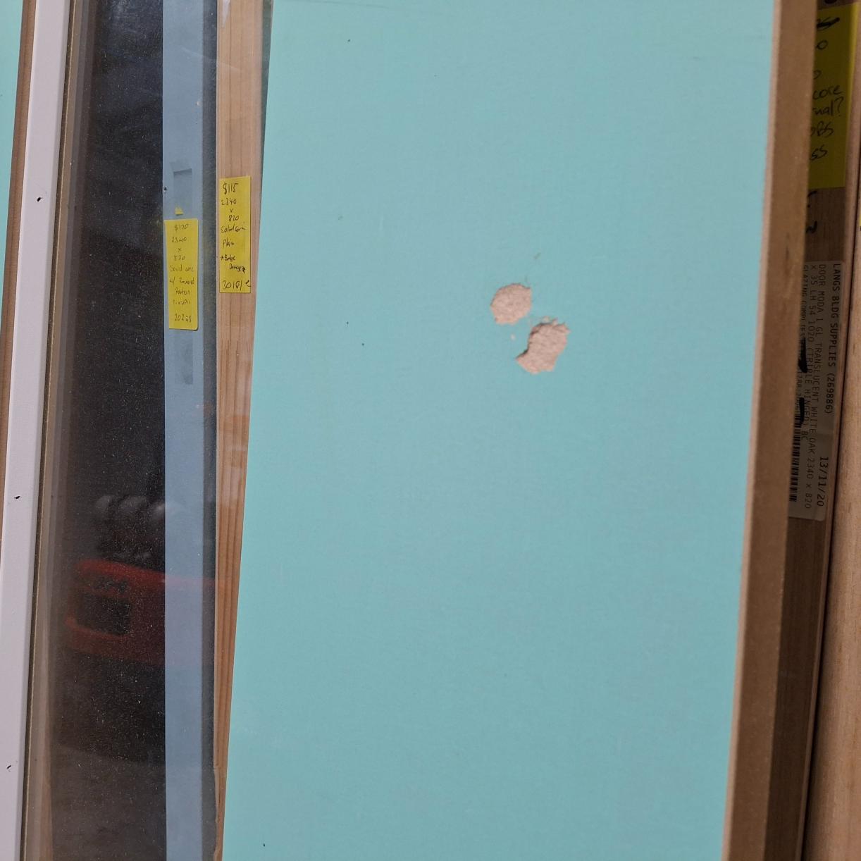 Timber Entry Door - 2340h x 920w Solid Core w/ 2 x Clear Glass (XVP12) *Factory 2nd* SKU: 20267