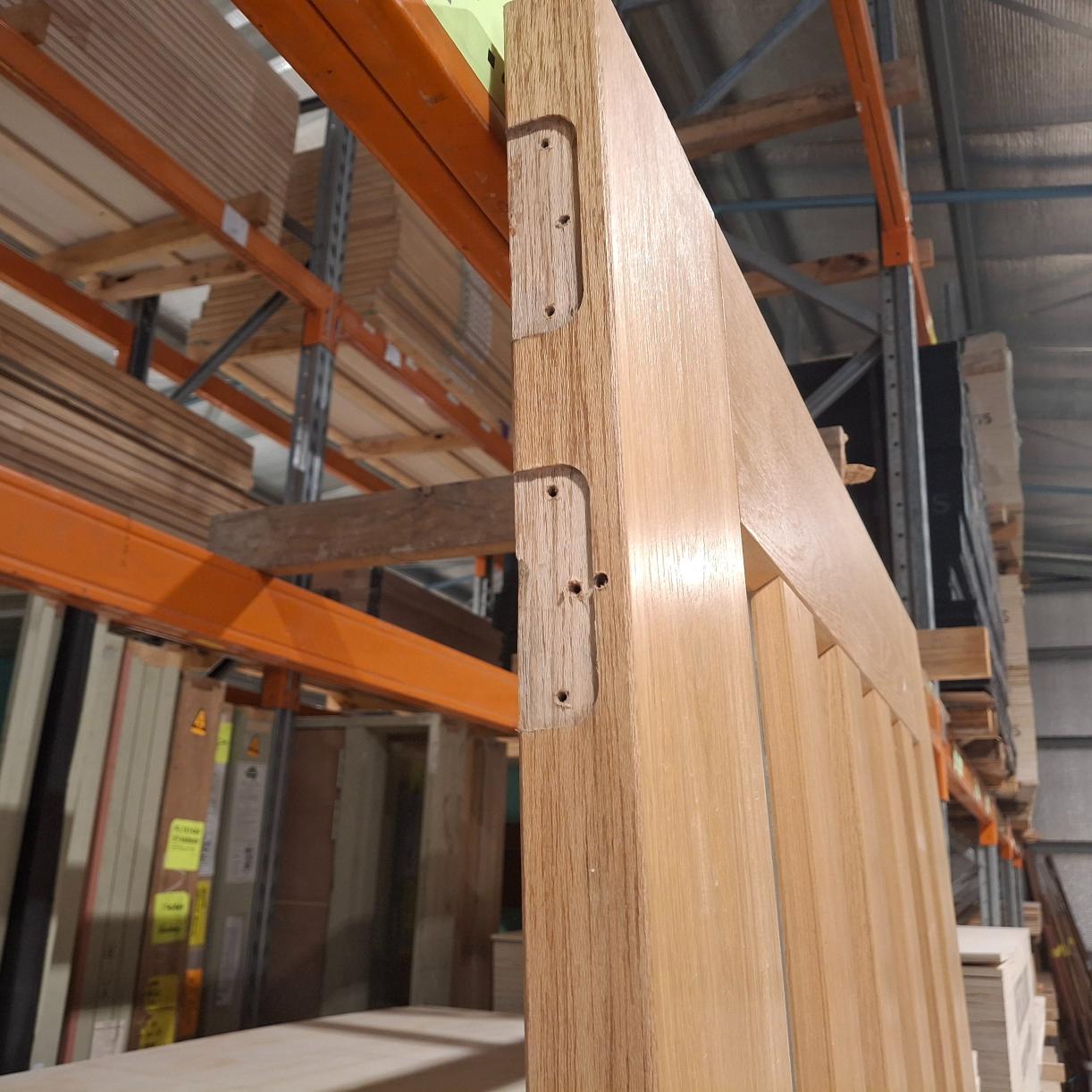 Timber Entry Door - 2340h x 1200w Solid Core Door w/ 5 x Obscure Glass *Factory 2nd* 20355