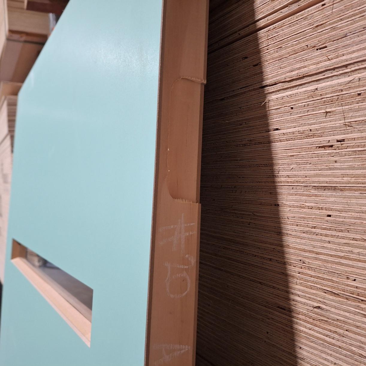 Timber Entry Door - 2040h x 820w Solid Core w/ 4 x Clear Glass (PSLM 204) *Factory Second* 20379