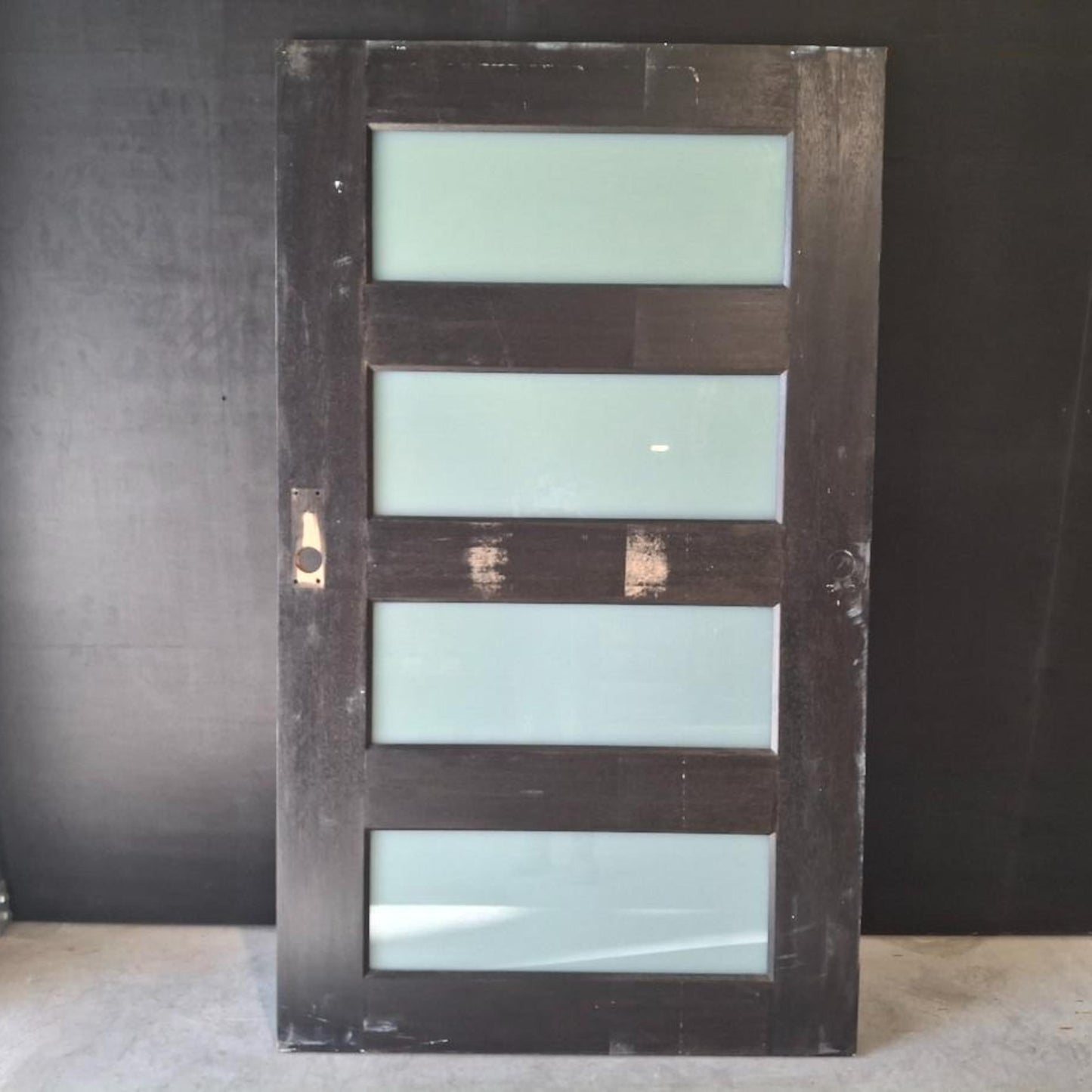 Timber Entry Door - 2040h x 1200w Solid Core w/ 4 x Obscure Glass (XS24) *Factory 2nd* 20426