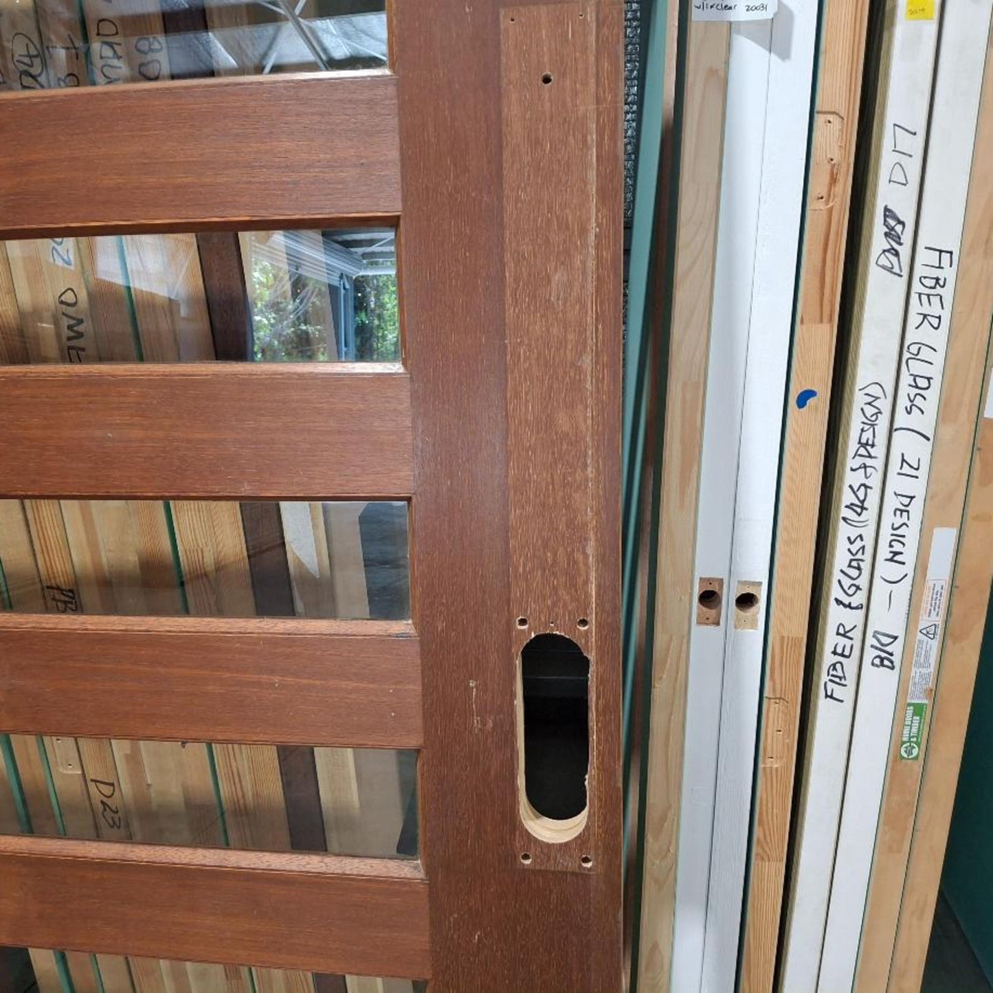 Timber Entry Door - 2040h x 1200w Solid Core w/ 8 x Clear Glass (XS28) *Factory 2nd* 20433