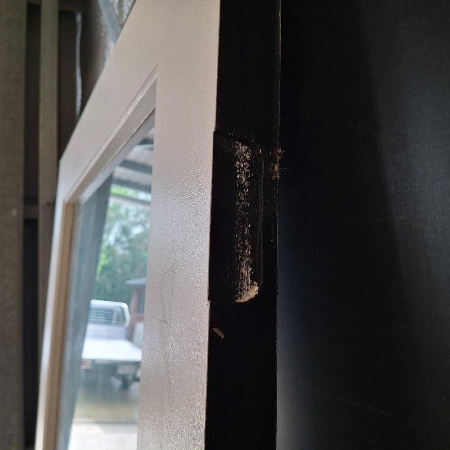 Timber Entry Door - 2340h x 820w Solid Core Door w/ 1 x Clear Glass (No. 7) *Factory 2nd* 20458