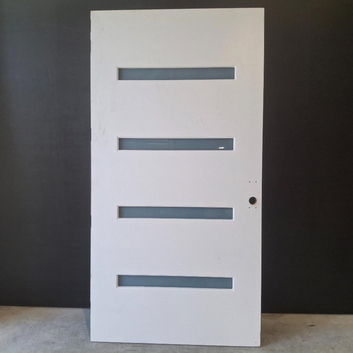 Timber Entry Door - 2340h x 1200w Solid Core Door w/ 4 x Obscure Glass (XN5) *Factory 2nd* 20471
