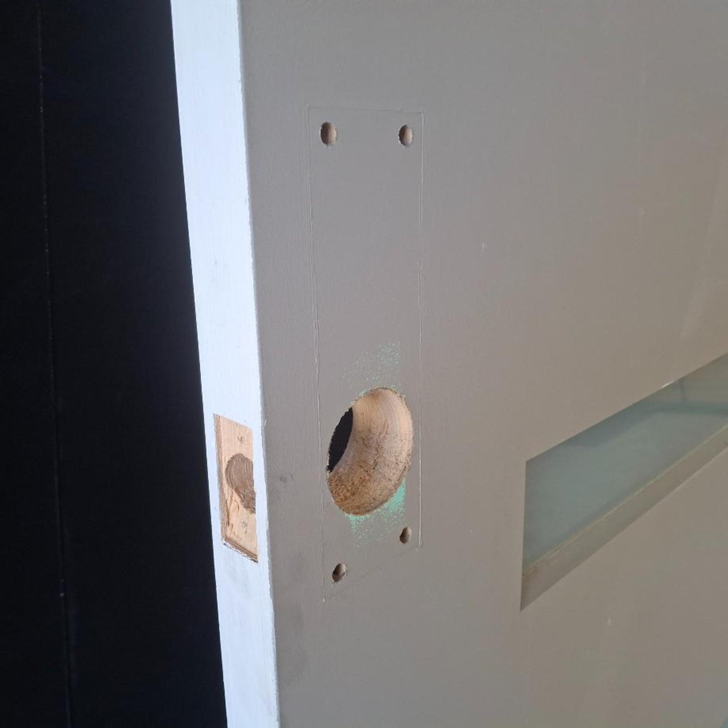 Timber Entry Door - 2340h x 1200w Solid Core Door w/ 4 x Obscure Glass (XN5) *Factory 2nd* 20471