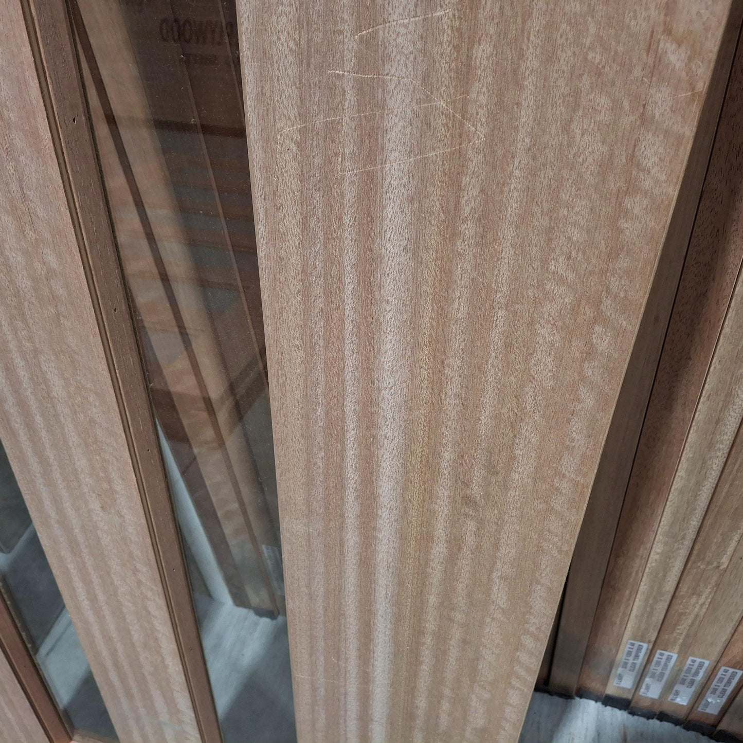 Timber Entry Door - 2040h x 1200w Solid Core Door w/ 4 x Clear Glass (NEX40) *Factory 2nd* 20484