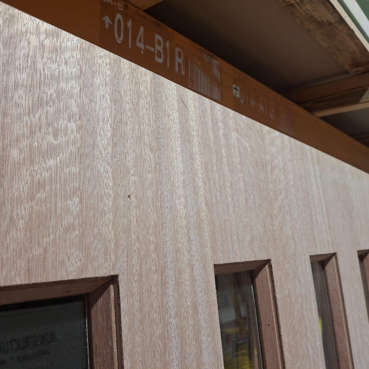 Timber Entry Door - 2040h x 1200w Solid Core Door w/ 4 x Clear Glass (NEX40) *Factory 2nd* 20484