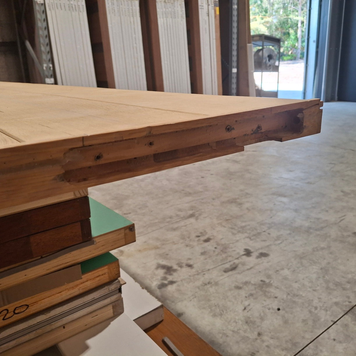 Timber Entry Door - 2340h x 1200w Solid Core Door w/ Pattern (ELEMWS A2) *Factory 2nd* 20501