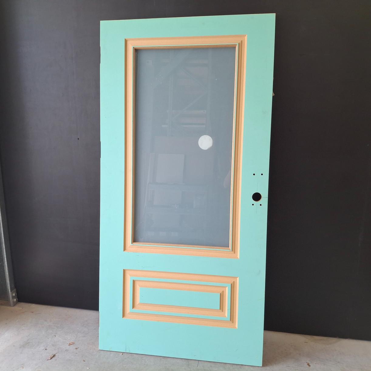 Timber Entry Door - 2040h x 1020w Solid Core Door w/ 1 x OBS Glass (Damaged) *Factory 2nd* 20505