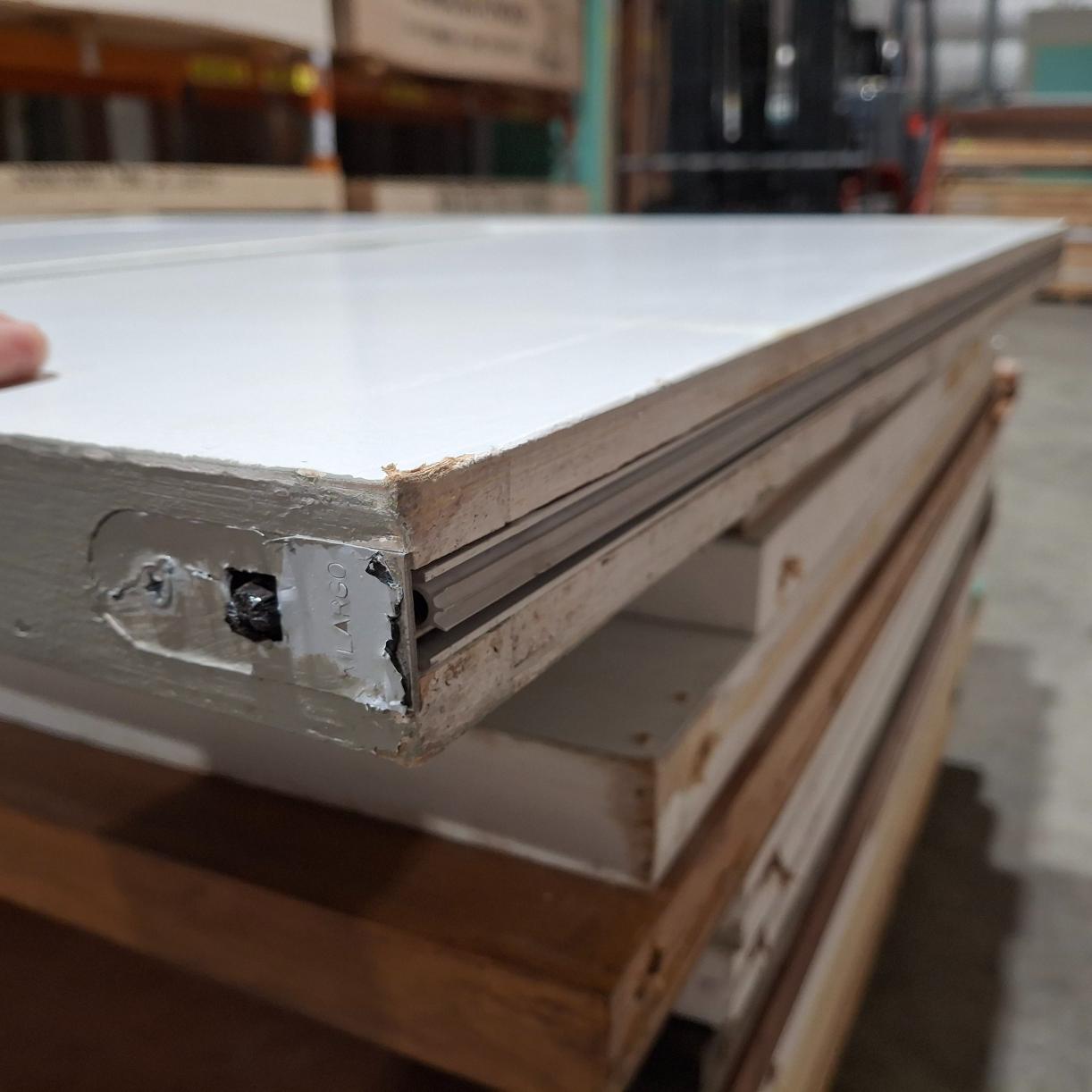 Timber Entry Door - 2040h x 820w Solid Core Door w/ 4 x Obscure Glass (XN5) *Factory 2nd* 20507