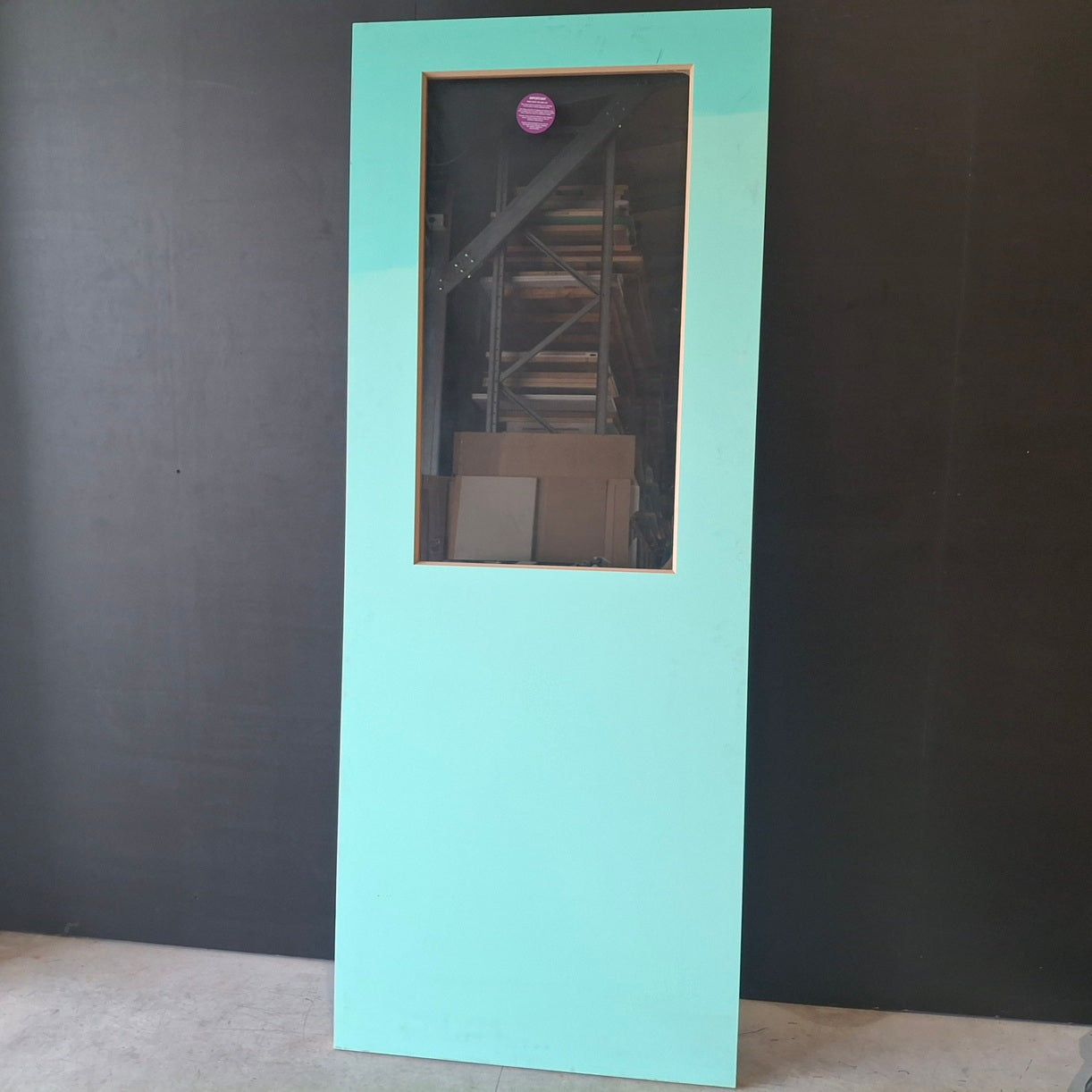 Timber Entry Door - 2340h x 920w Solid Core Door w/ 1 x Clear Glass (No. 7) *Factory 2nd* 20563