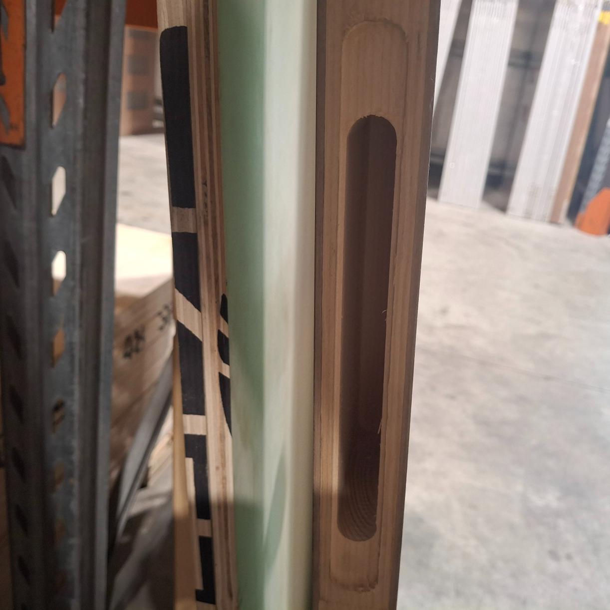 Timber Entry Door - 2040h x 1200w Solid Core Door w/ 1 x Clear Glass (PMAD101) *Factory 2nd* 20573