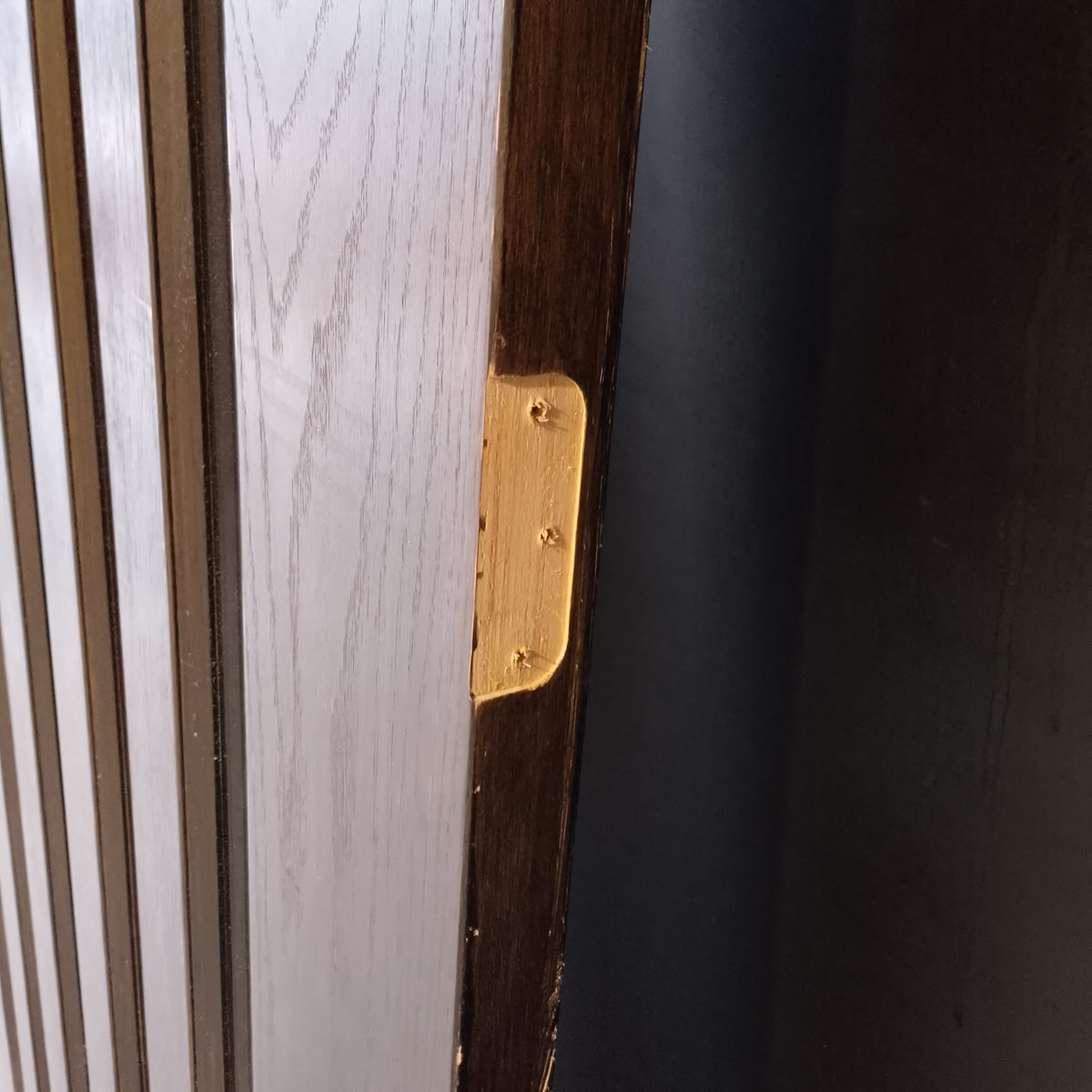 Timber Entry Door - 2040h x 1200w Solid Core w/ 5x Vertical Clear Glass *2nd Hand* 20629